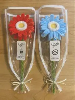 モールフラワー＊ガーベラブーケ＊枯れない花束＊2本＊赤＊水色＊卒業入学＊誕プレ