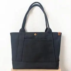 帆布トートバッグ　8号帆布　A4サイズ　肩掛け　ブラック