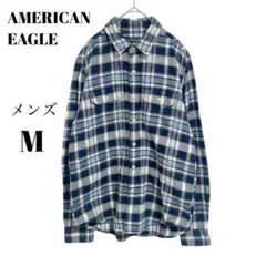 【アメリカンイーグル】メンズ チェックシャツ ネルシャツ 長袖シャツ 春秋 大人