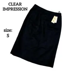【新品タグ付】 クリアインプレッション タイトスカート ひざ丈 M ウール混