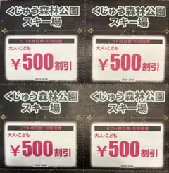 くじゅう森林公園スキー場　リフト500円割引券　4枚セット