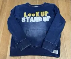 ロゴ　トレーナー　スウェット　裏ボア　ネイビー