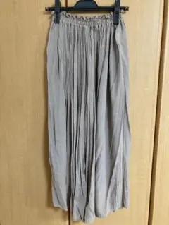 グレー ガウチョパンツ リネン風