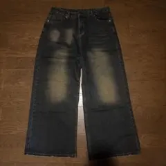 チカシツプラス wash wide flare denim pants