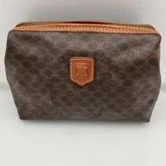 CELINE マカダム柄 トリオンフ クラッチバッグ ポーチ PVC ブラウン