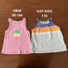 100 110 女の子　ノースリーブ　キャミ　H&M GAPKIDS 夏　アイスのサムネイル