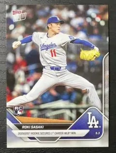 Topps now 佐々木朗希MLB初勝利 RCロゴ付
