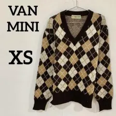 【VAN MINI】 アーガイル柄 Vネック ニットセーター ウール混 14のサムネイル