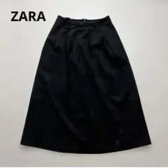 ZARA ザラ ブラック フレアスカート リボン M 黒 ロングスカート