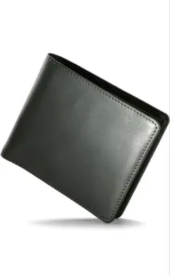 二つ折り メンズ 財布 本革【匠の技日本製】 大容量たつのレザー (グリーン)