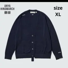 UNIQLO×アニヤハインドマーチ カーディガンXL ネイビー 美品