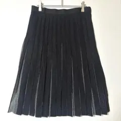 プリーツスカート ブラック 日本製 裏地付き ミモレ丈 きれいめ 大人女子 yR