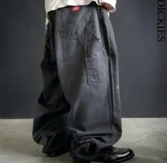 極太 00s Dickies W40 ダック地 ブラックワイドペインターパンツのサムネイル