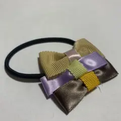 ハンドメイド リボン ヘアゴム2つセット