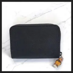 GUCCI コインケース 小銭入れ キャンバス ブラック バンブー