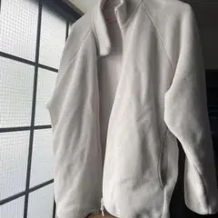 フリースジャケット フルジップ ホワイト グレー