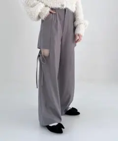 Heather スリットデザインパンツ グレーのサムネイル