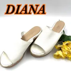 DIANA ホワイトレザー厚底サンダル