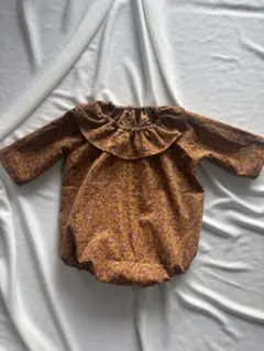 花柄コーデュロイロンパース　70