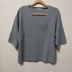 OPAQUE.CLIP Vネックニット グレー 半袖 Lサイズ シンプル