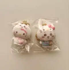 ちいかわ　キティ　シークレットフロッキーマスコットチャーム　サンリオ