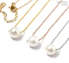 314★淡水天然パール 18k金コーティングネックレス