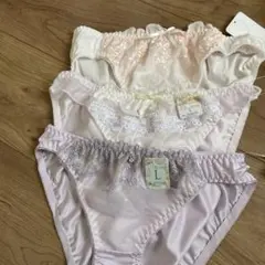 レース付きピンクショーツ3枚セット Lサイズ