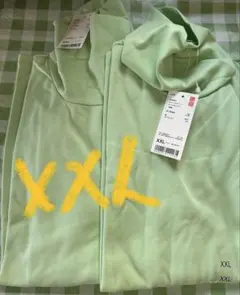 UNIQLO ストレッチコットンタートルネックT 長袖 XXLグリーン2枚セット