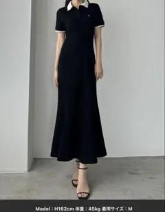 Louere ブラック ポロワンピース セミフレア S
