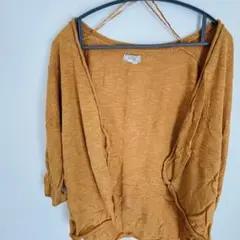 FAT FACE マスタードカーディガン 五分袖 七分丈 春 羽織り S〜M