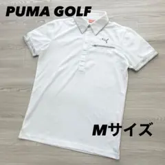 美品　プーマゴルフ　ポロシャツ　半袖　ホワイト 合皮　Mサイズ