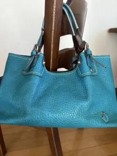ペレボルサ　ターコイズ レザー ハンドバッグ