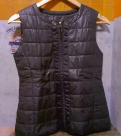 お洒落なデザイン❗️ キルティングベスト 黒 サイズ７号