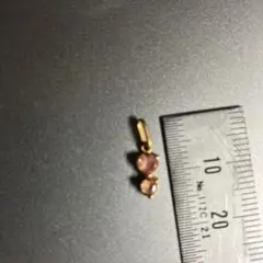 ピンクトルマリンダブルハートk18ペンダントトップ