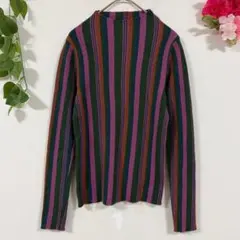 【Jocomomola】ホコモモラ ストライプ リブニット40 ウール 長袖