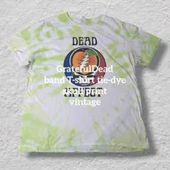 GratefulDeadデッドベアスカルプリントタイダイTシャツXLバンドT古着