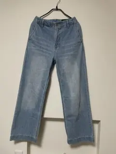 アーバンリサーチドアーズ　ライトブルー デニム ワイドパンツ　脚長効果