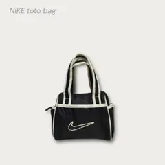 90sy2k NIKE トートバッグ スオッシュロゴ プリント アーカイブ 黒