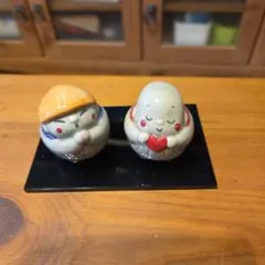 陶器 置物 2体セット 台座付き
