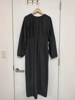 アニュアンス　anuans ダークグレー 長袖ロングワンピース