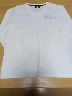 BROWNY 白 Vネック長袖カットソー M