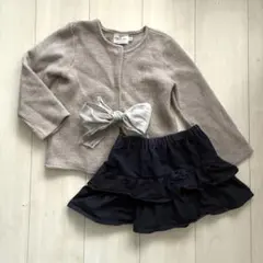 3can4on(サンカンシオン) フリルデニムキュロット 120