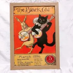 209: 株価アゲアゲ人生アゲアゲ　猫 パロディ ポスター フレーム付