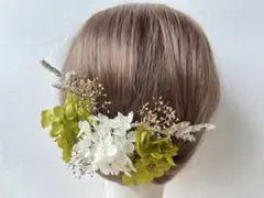 髪飾り ヘッドドレス 成人式 和装 振袖 ウェディング ドライフラワー ゴールド