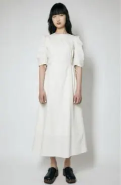 MOUSSY GATHER HALF SLEEVE ドレス ワンピース 白