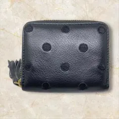 ear × perche 別注 ドット ミニジャバラ折り財布 財布 ブラック 黒