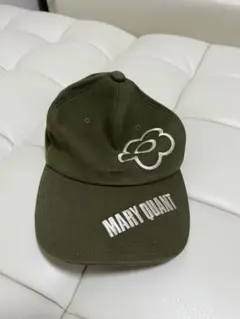 MARY QUANT 花刺繍キャップ オリーブグリーン