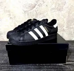 新品 23.5cm ADIDAS スーパースター ブラックxホワイト 海外正規品