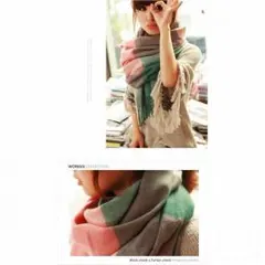 ストール マフラー 大判 チェック柄 レディース