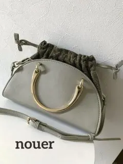 nouer ボールチェーン 巾着バッグ シルバー 美品❣️ ホワイト - メルカリ